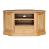 Oak Occasional Corner Video - 1 Drawer High